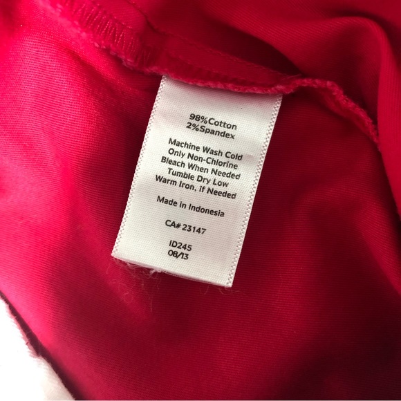 TALBOTS Curvy The Perfect Crop Pants Red Pink Sz 16 - Picture 6 of 12